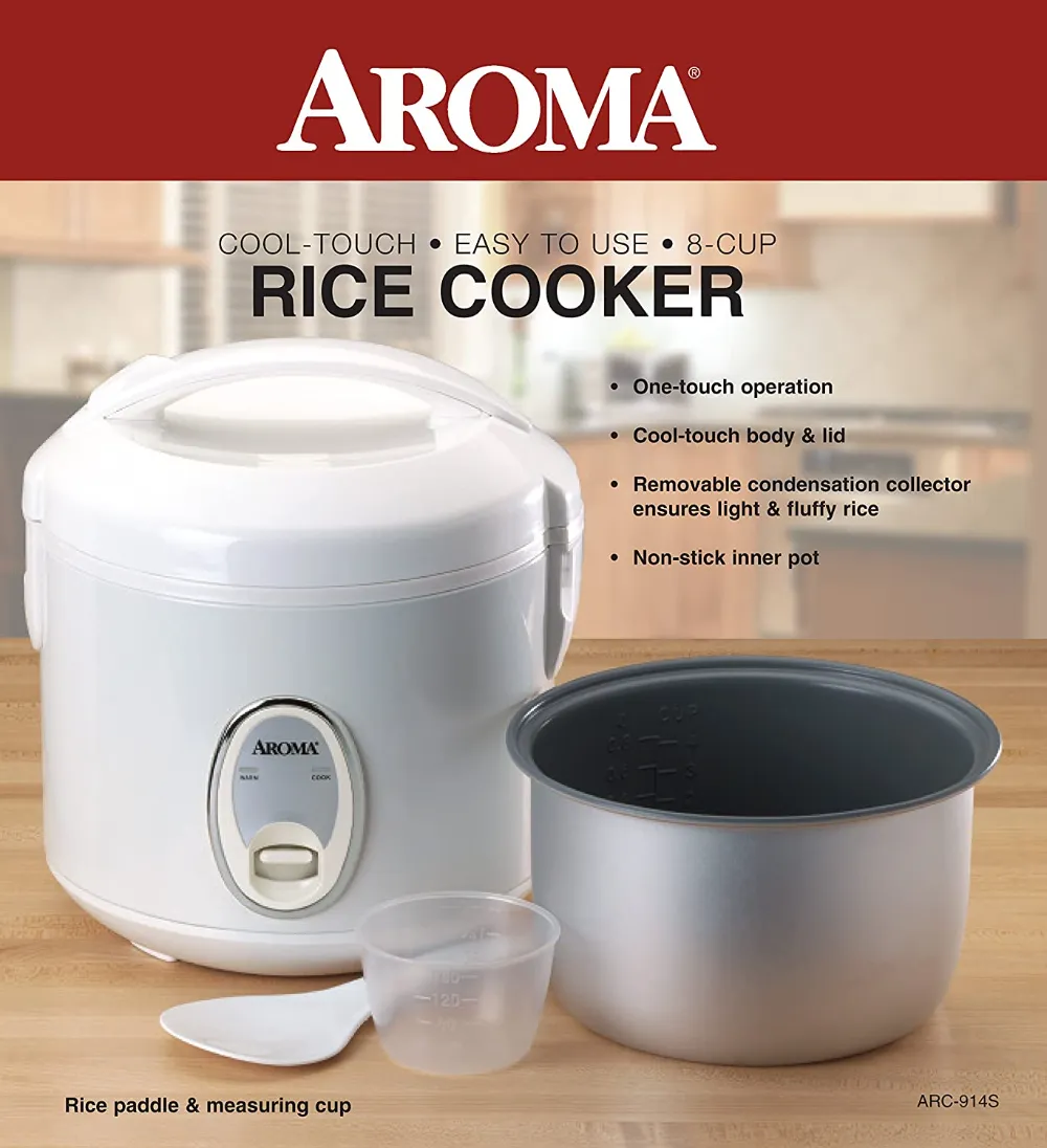 Aroma 8-Cup Cool-Touch Rice Cooker